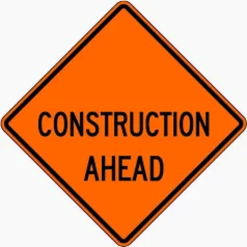 Roll-Up Sign-48" Nonreflective Vinyl-Construction Ahead