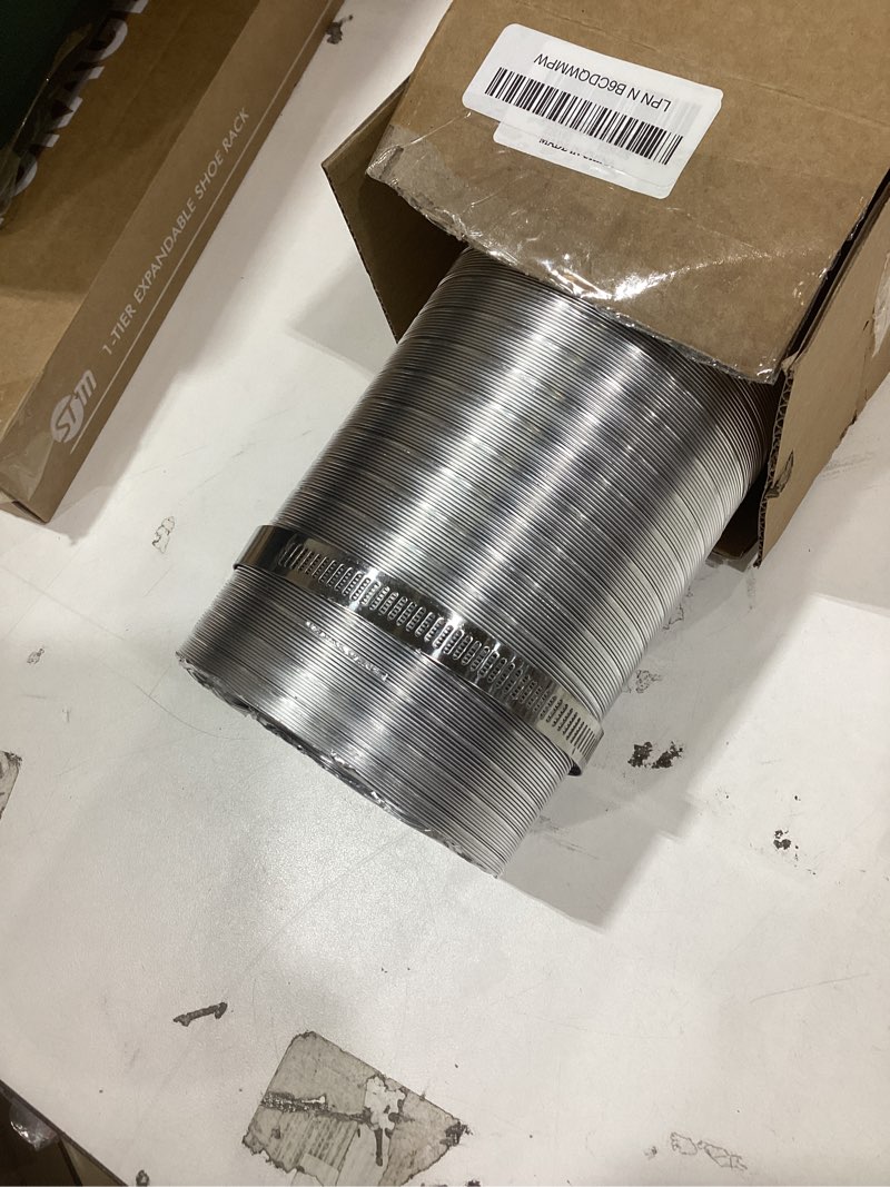 Condition photo showing Good Condition for HOOMESUN 4 Inch 5FT Semi Rigid Dryer Vent, Flexible Aluminum Dryer Vent Hose with Clamps, 3.9 Mil Aluminum Foil Tape for HVAC Ventilation, Duct Fan Systems 4in 5ft