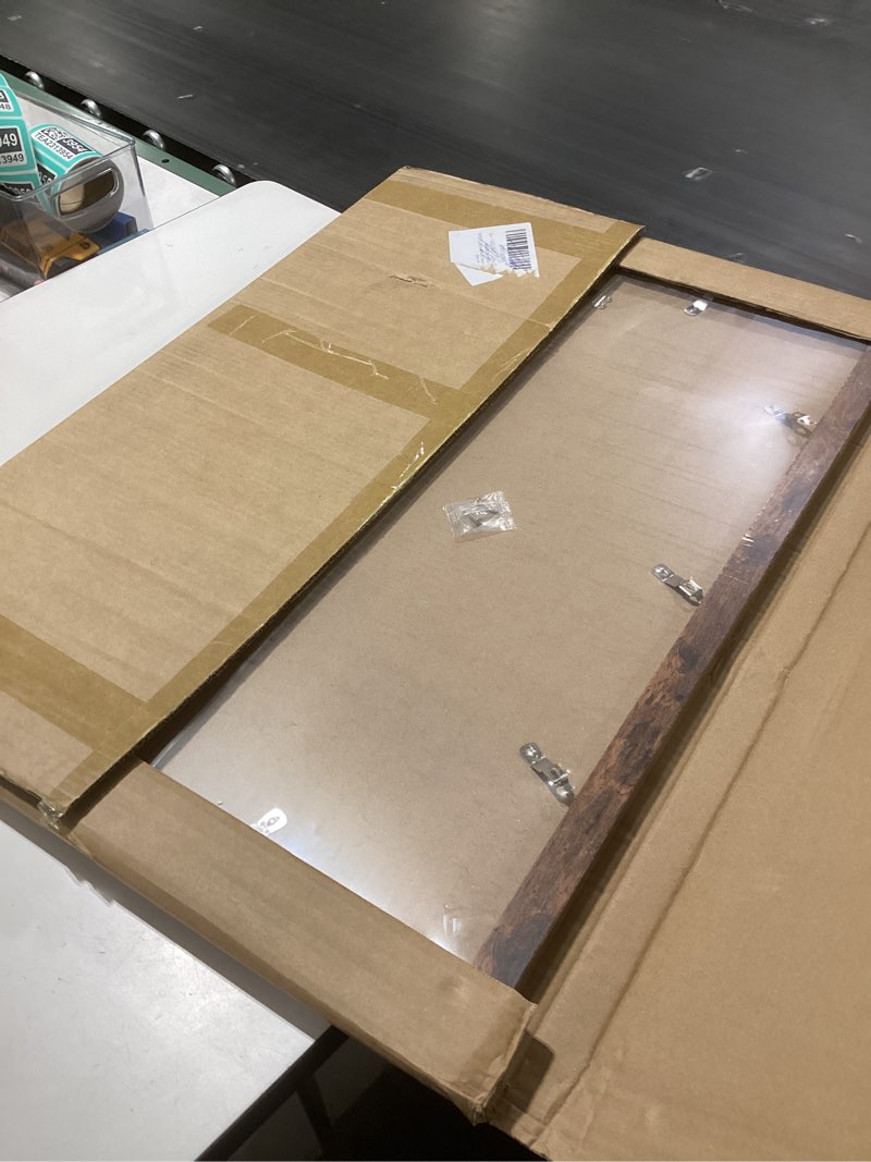 Condition photo showing Good Condition for 19x27 picture frame deep brown for wall hanging, wood 19 x 27 frame poster photo frame for wall horizontally or vertically, deep brown, 1 pack 1 19x27 inch