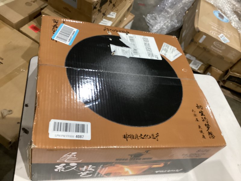 Condition photo showing New/Like New for Nonstick Frying Wok Pan Hybrid, 10 Inch Preseasoned Deep Stir Fry Pan Skillet with Glass Lid, Traditional Chinese Cast Iron Wok, No Coated Saucepan for Induction, Electric, Gas, Grill Stoves 10 in 2