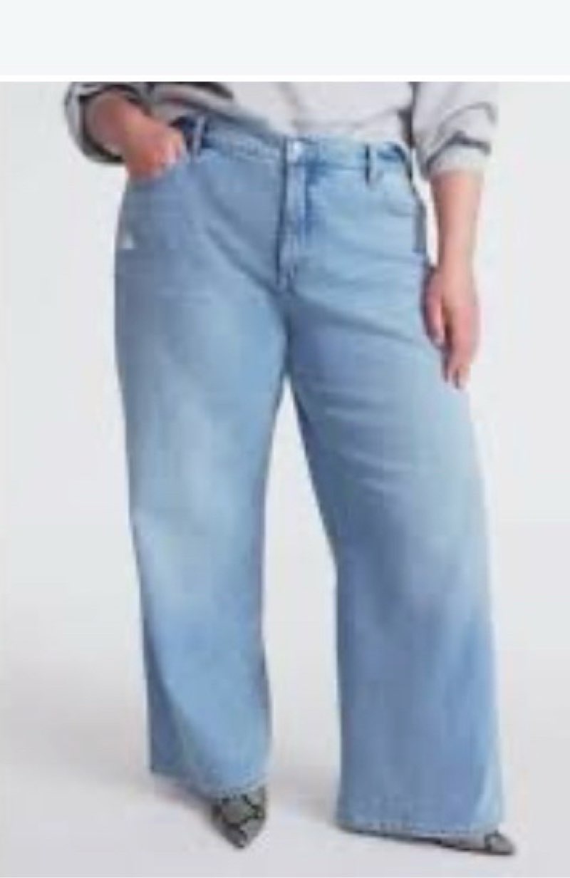 (( size 12))free assembly women's and women's plus wide leg jeans with patch pockets
