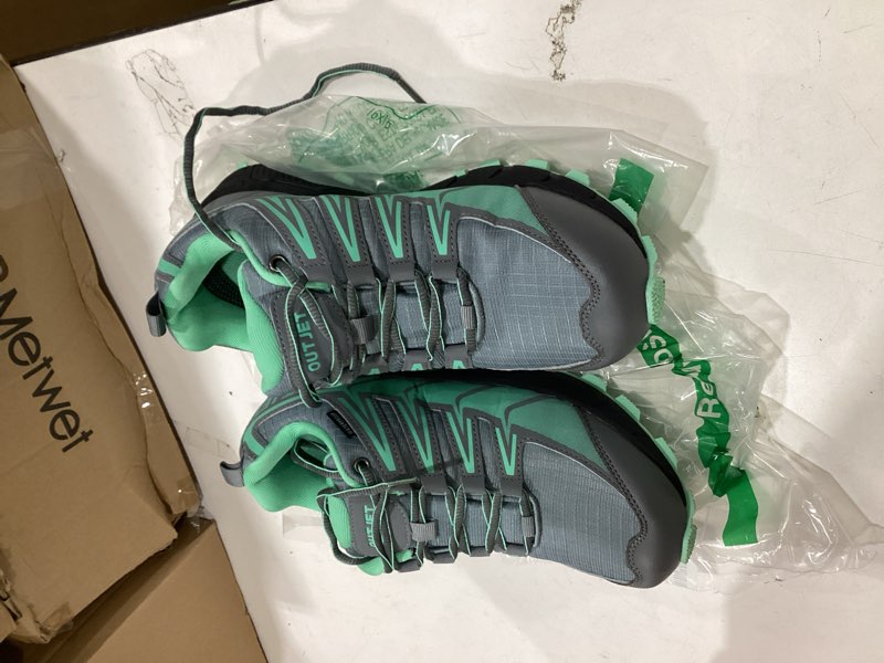 Condition photo showing As Is for women's waterproof hiking shoes lightweight non-slip trails walking shoes outdoor sneakers 8.5 green