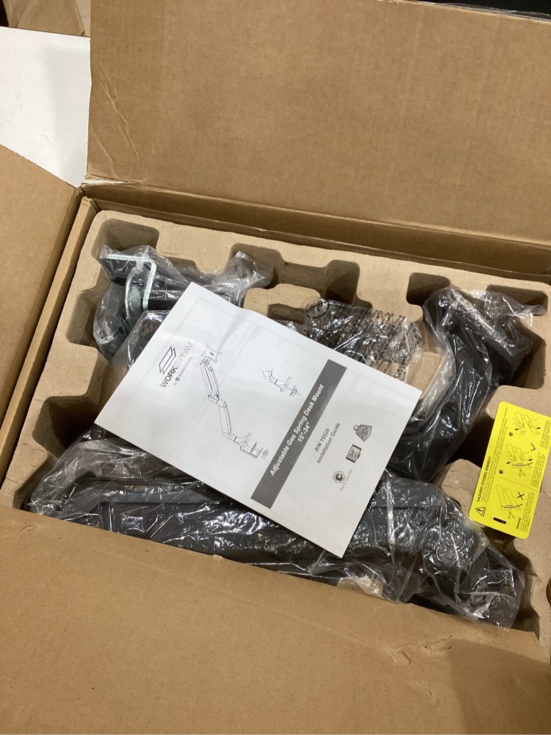 Condition photo showing Good Condition for Monoprice Single Monitor Adjustable Gas Spring Desk Mount - Black, Supports Up to 34 inch Monitors, 19.8 LBS Display Weight, Smooth Full-Motion Black - Workstream Collection