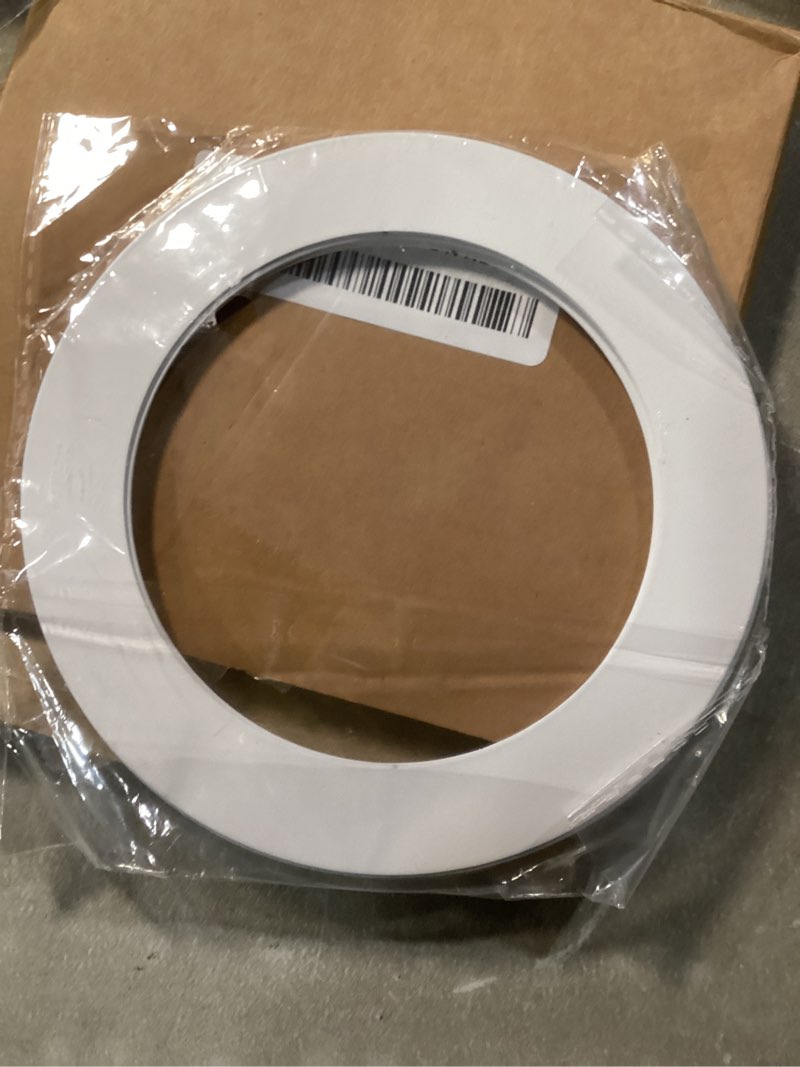 Condition photo showing Good Condition for patikil goof rings inner diameter 3.97", outer diameter 5.51", 4 pcs metal goof rings cover recessed light trim for ceiling wall fixtures can lighting down light led, matte finish white
