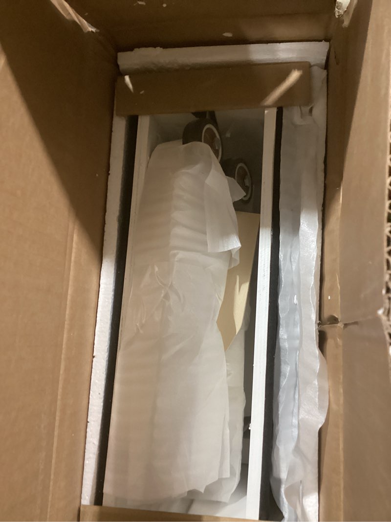 Condition photo showing Good Condition for Dog Ramp for Bed or Couch, Wooden Pet Ramp with 20° Gentle Slope, Removable Side Rails, Non-Slip Surface, Top Platform & Wheels, Safe Bed Ramp for Small, Medium & Senior Dogs, 74" Long, White White L-73.2"L x 16"W x 25"H