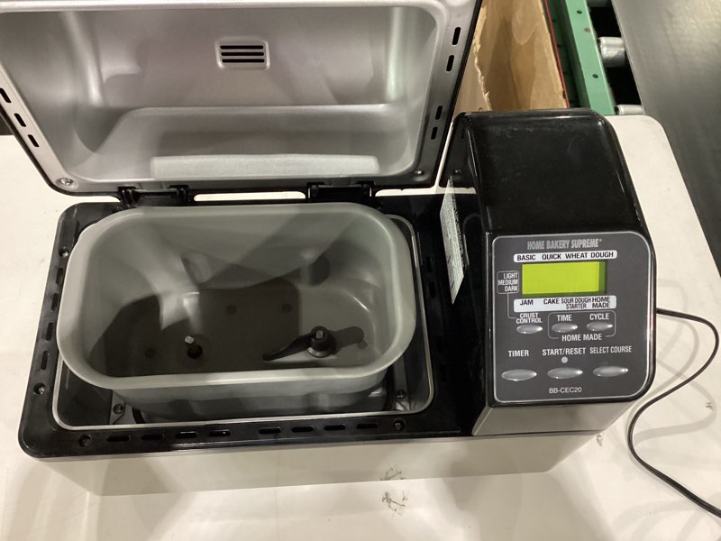 Condition photo showing As Is for zojirushi home bakery supreme breadmaker black