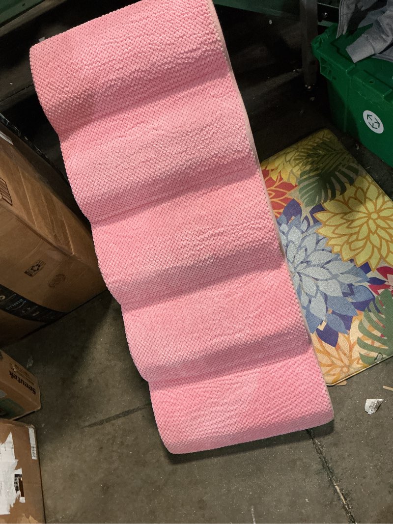 Condition photo showing Good Condition for 5 Steps Dog Stairs for Bed, 24" Dog Steps for High Bed, High Density Pet Steps for Small Dogs, Extra Wide Non-Slip Dogs Ramp for Injured, Older Pets, Small Cats, Pink Fleece-Pink 5 Steps