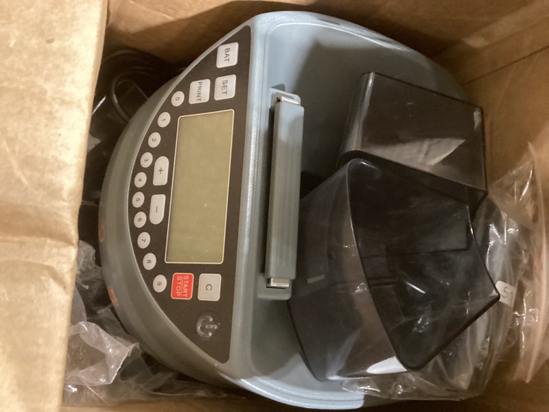 Condition photo showing Good Condition for Aneken Coin Counter and Sorter with TFT Display - Accurate Sorting Machine for 5 Denominations, Smooth Operation at Up to 300 Coins Per Minute, Ideal for Efficient Money Management Blue