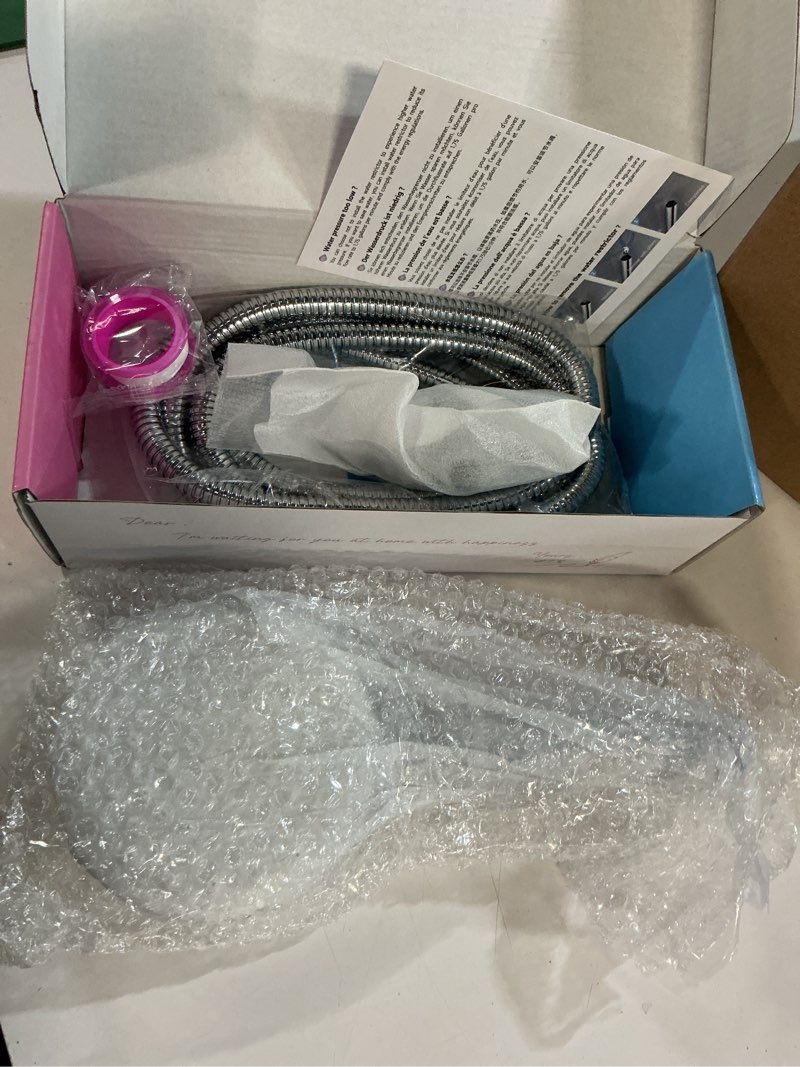 Condition photo showing New/Like New for atq filtered shower head with handheld, 7 spray mode high pressure shower heads with filters, 78" long hose and shower arm bracket, built-in power wash mode (7 modes, premium chrome) diamand-7 modes chrome