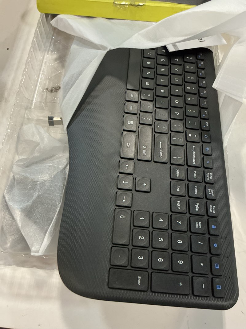 Condition photo showing Good Condition for Wireless Keyboard and Mouse Combo, Ergonomic Keyboard with Wrist Rest, Sleep Mode, 6 Buttons Mouse, 2.4G Lag-Free Silent Cordless Keyboard Mouse Set for Windows