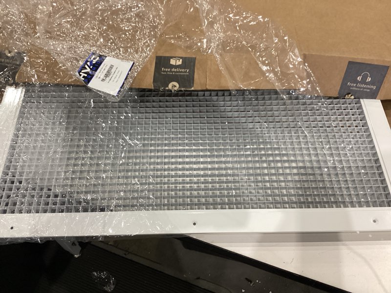 HVAC Premium 30" x 8" Cube Core Eggcrate Return Air Filter Grille for 1" Filter - Aluminum - White [Outer Dimensions: 32.5" x 10.5"]