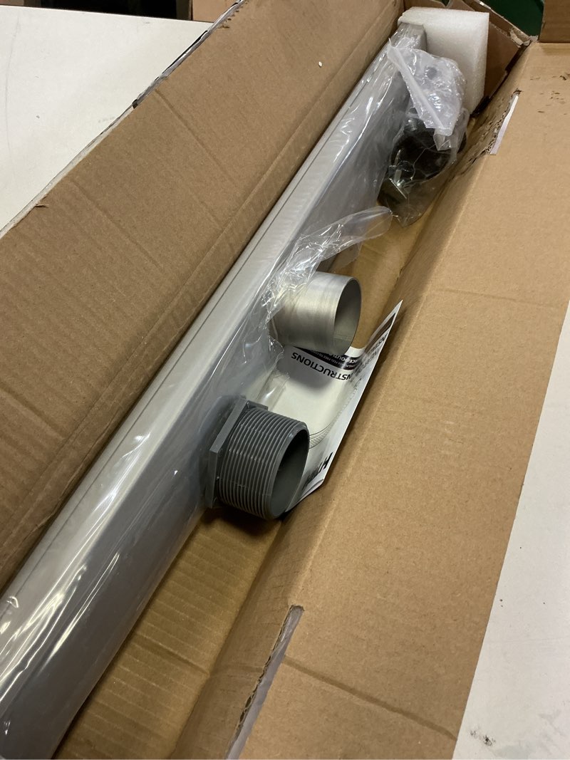 Condition photo showing Good Condition for Linear Shower Drain, Shower Drain 28 Inch(Brushed Nickel), Modern 304 Stainless Steel Shower Floor Drain with Grate Removable, Adjustable Leveling Feet, Rectangular Shower Drains for Bathroom Brushed Nickel 28IN