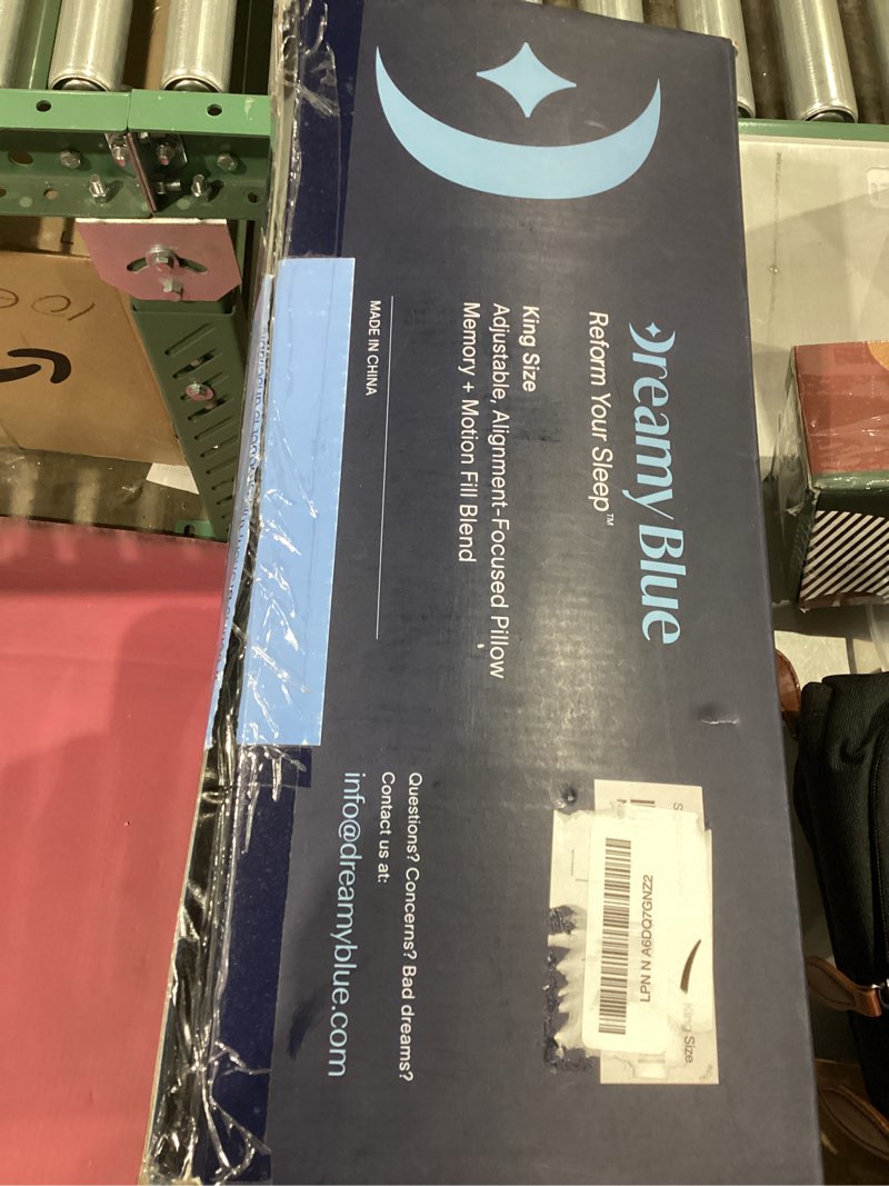 Condition photo showing Good Condition for DreamyBlue Signature Pillow w/Adjustable Loft • Shredded Memory Foam Fill • Neutral Alignment for Side, Back, and Stomach Sleepers • Washable Bamboo Rayon Cover • CertiPUR-US Certified Foam (King) King (Pack of 1)