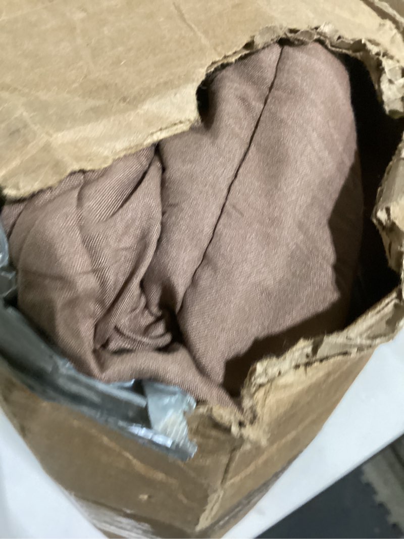 Condition photo showing As Is for Monbix King Size Comforter Set - 7 Pieces Bed in a Bag King, Raw Umber Bedding Sets with Comforter, All Seasons Comforter Bed Set with Sheets, Pillowcases & Shams Raw Umber 7Piece-King(102”X90'')