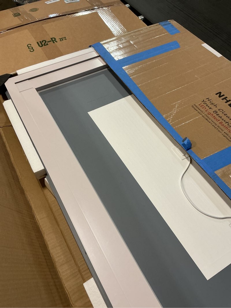 Condition photo showing New/Like New for LOAAO 48"X30" LED Bathroom Mirror with Lights, Anti-Fog, Dimmable, Backlit + Front Lit, Lighted Bathroom Vanity Mirror for Wall, Memory Function, Tempered Glass, Shatter-Proof, ETL Listed