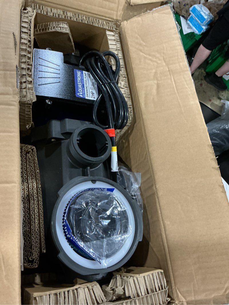 Condition photo showing Good Condition for aquastrong 2 hp in/above ground single speed pool pump, 220v, 8917gph, high flow, powerful self primming swimming pool pumps with filter basket