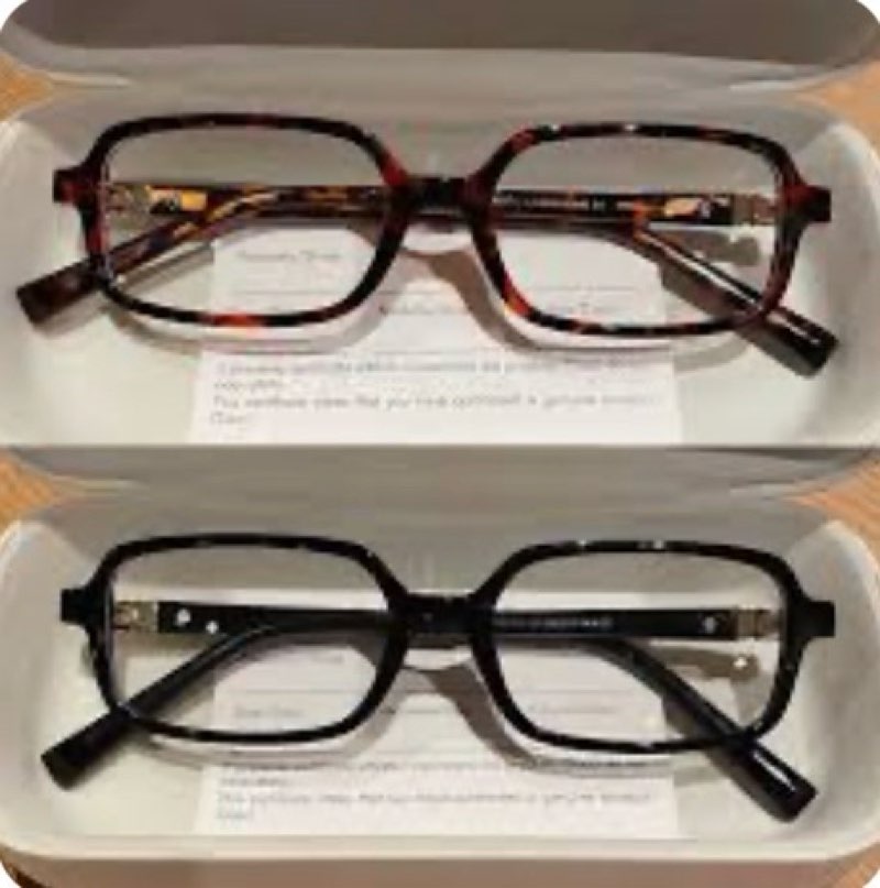 HNBLIV SET OF 2 square glasses black and tourtoise shell