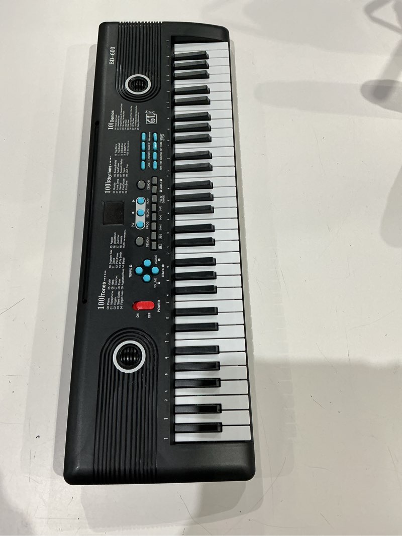 Condition photo showing Good Condition for 61 keys keyboard piano, electronic digital piano with built-in speaker microphone, portable keyboard gift teaching for beginners, electric piano for kids black