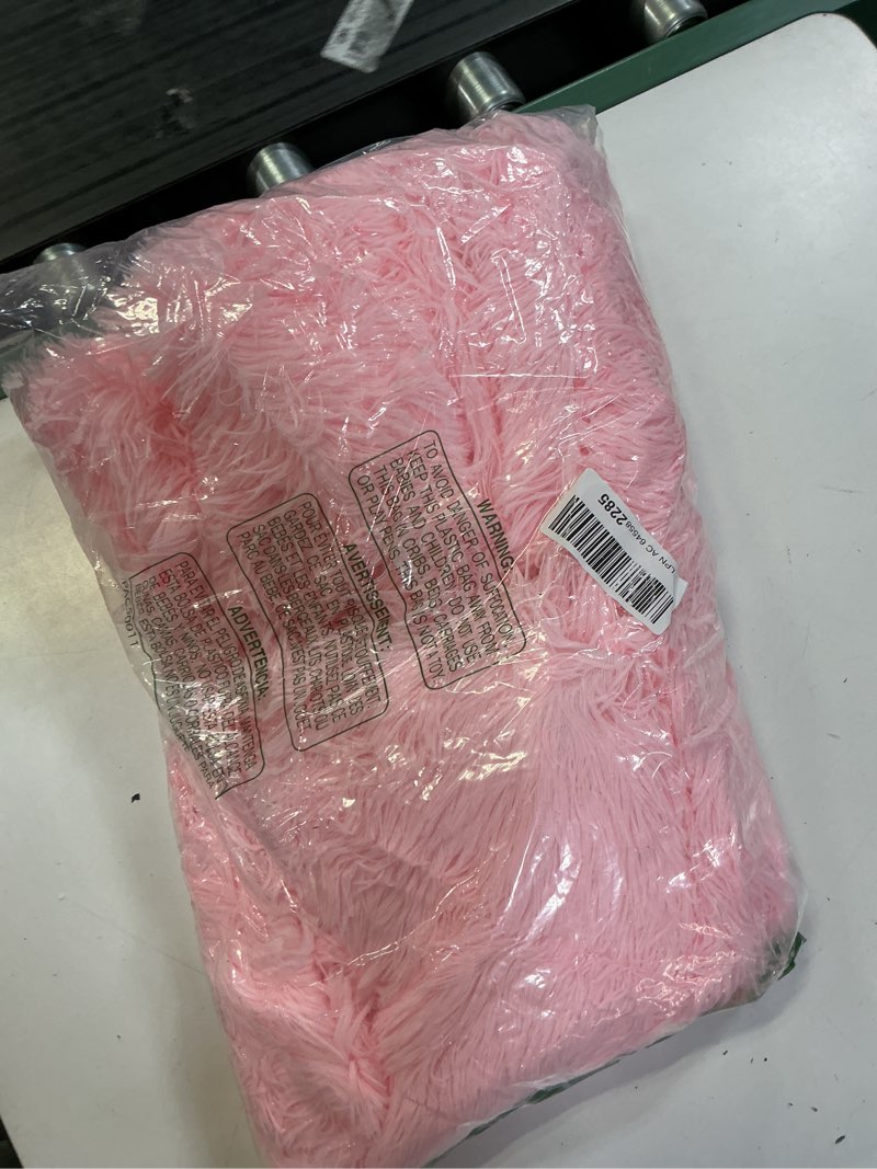 Condition photo showing New/Like New for pink fluffy bean bag chair covers (no filler), comfy plush pink bean bag chair cover for bedroom, stuffed animal storage, kids adults teens girls bean bag chairs, anti-slip pink large(38"x38"x40")