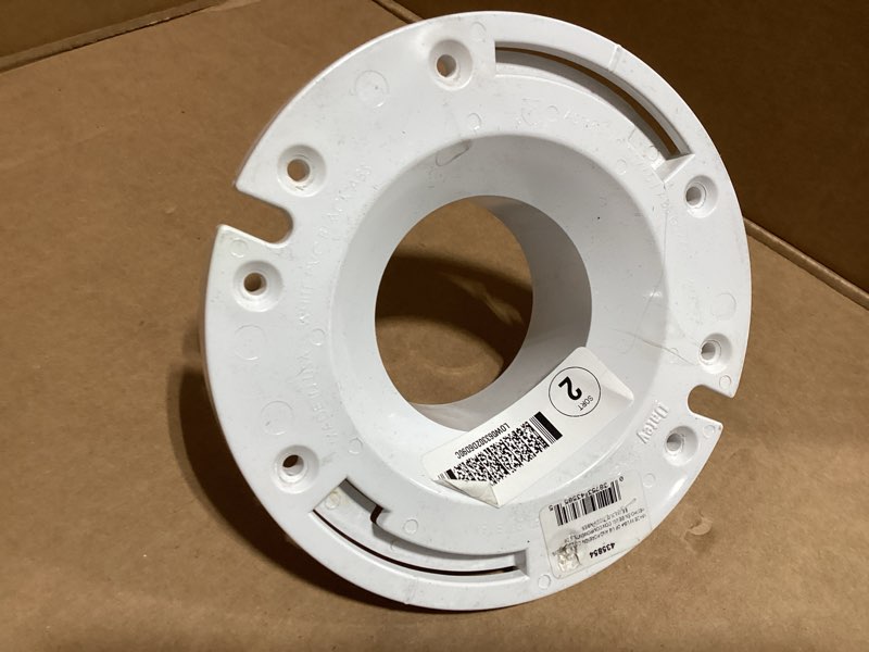 Condition photo showing As Is for Oatey 3 in. PVC Spigot Fit Closet Flange with Plastic Ring
