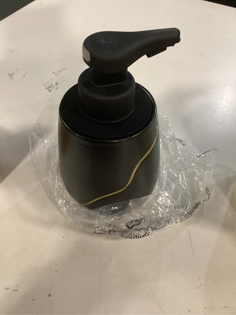 Condition photo showing Good Condition for bosilunlife automatic soap dispenser bathroom - liquid hand free dispenser smart electric lotion soap dispenser touchless with waterproof pump rechargeable dish soap dispenser ceramic black liquid pump rechargeable black