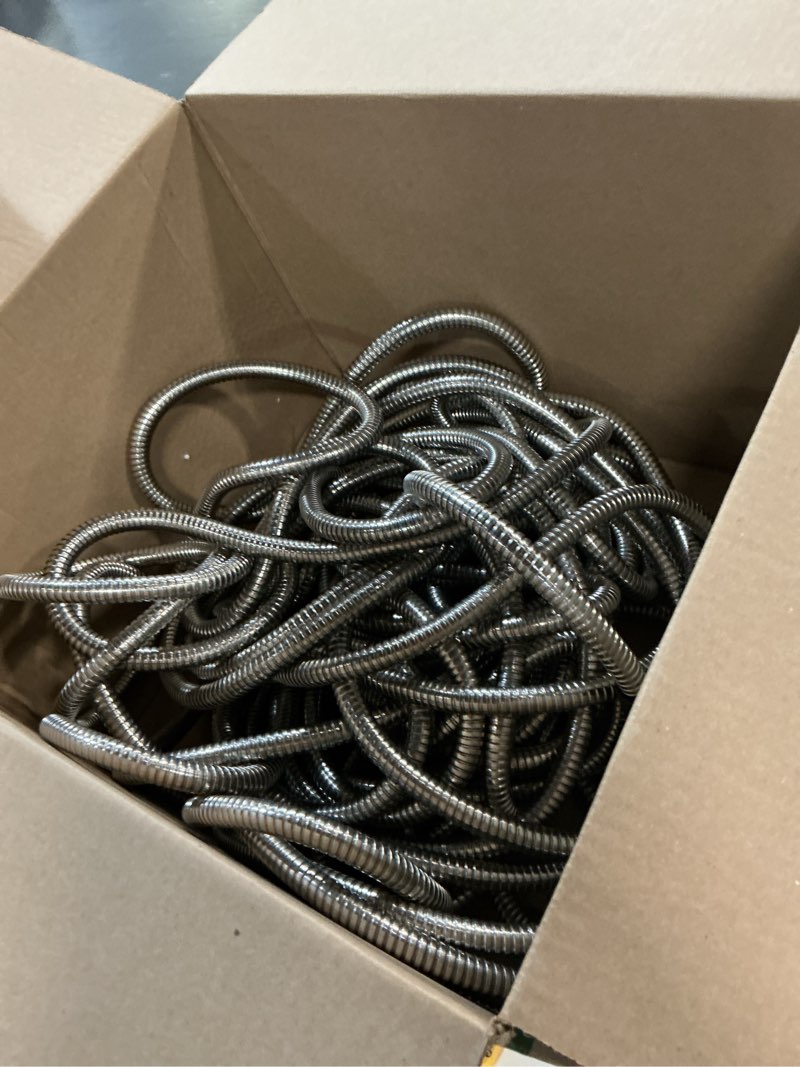 Condition photo showing As Is for bionic steel pro 100 ft garden hose with nozzle, premium 304 stainless steel metal water hose 100ft flexible hose, rust proof, lightweight, heavy duty, crush resistant fittings, 500 psi, 2025 model 100 feet