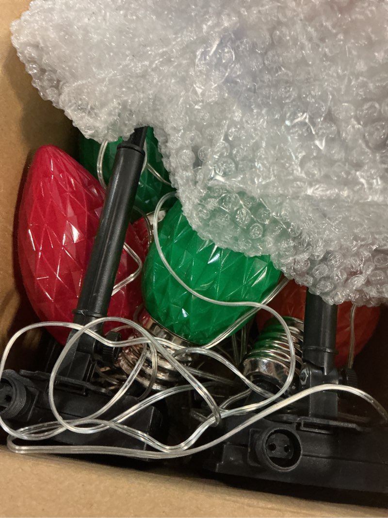 Condition photo showing Good Condition for ideaals 10 pack jumbo multicolor solar c9 christmas lights outdoor?led solar pathway lights waterproof, strawberry light christmas decorations outdoor for walkway party patio garden lawn yard decor