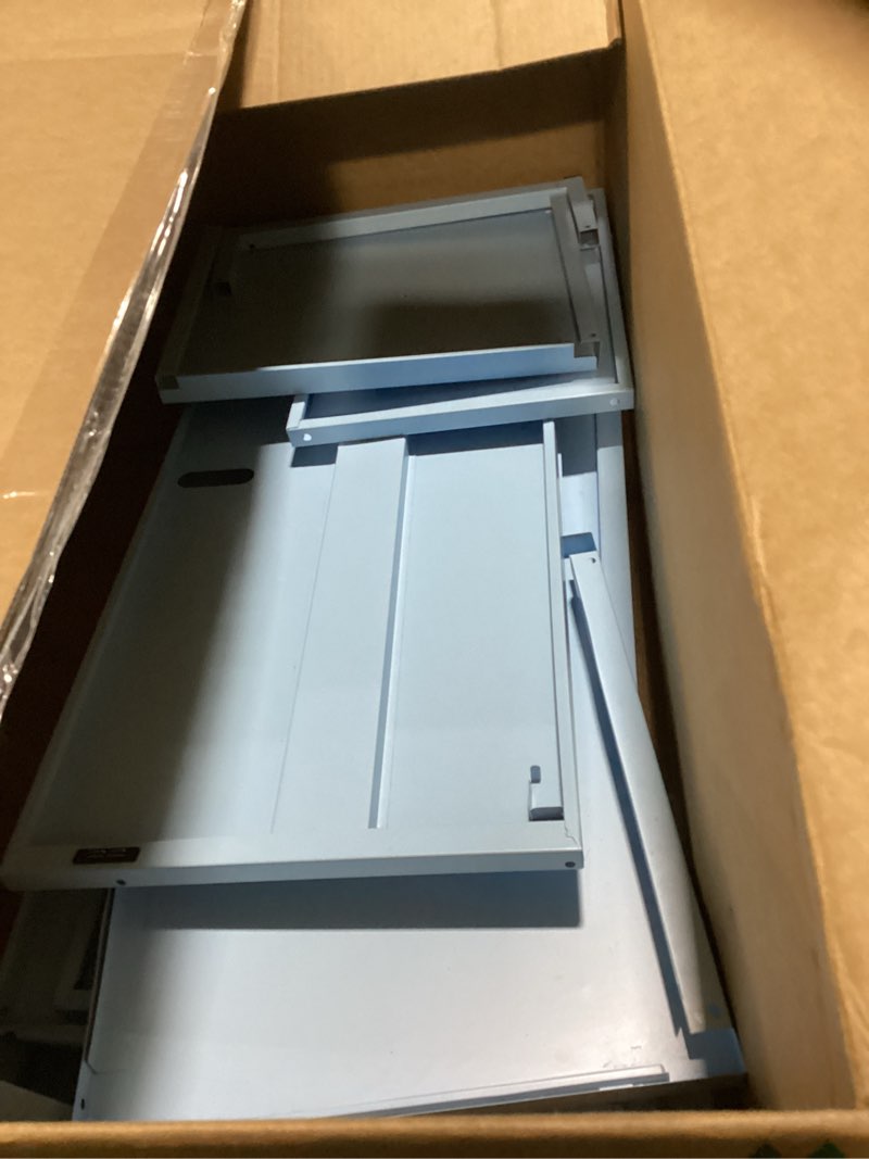 Condition photo showing As Is for MIOCASA Metal Locker Storage Cabinet with Lock and Shelves,Single Door Lockable Cabinet for Bedroom,School,Kindergarten (Blue)