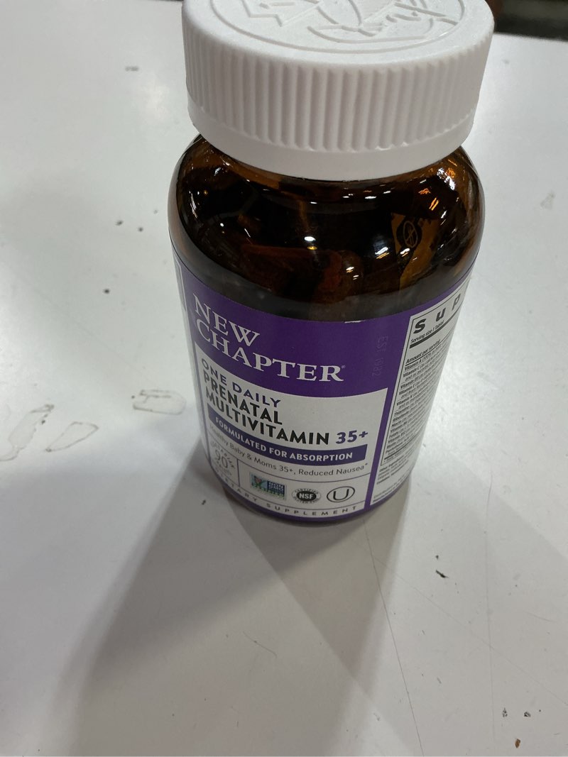 Condition photo showing New/Like New for (exp.date 06/2026) new chapter prenatal vitamins, one daily prenatal multivitamin enhanced for age 35+ with methylfolate + choline for healthy mom & baby, gluten free & non-gmo- 90 ct 90 count (pack of 1)