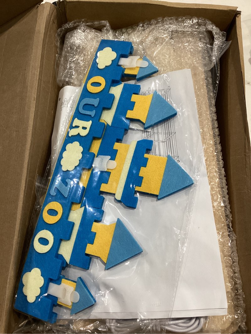 Condition photo showing Good Condition for Stuffed Animal Storage and Holder - Large Size Wooden Animals Zoo Toy Organizer with Elastic Bands, Swivel Wheels and Castle Stickers, For Toddler Rooms, Playrooms, Bedrooms(58x16x16inch) 58inches