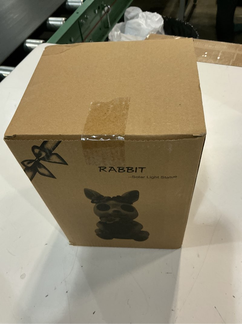 Condition photo showing New/Like New for garden statues rabbit with solar moving led eyes outdoor bunny figurines decorations for patio yard lawn ornaments gifts for birthday easter housewarming (bunny) a-bunny