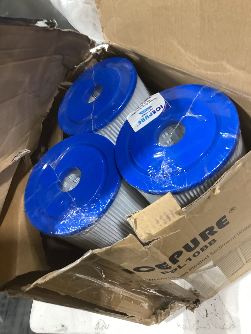 Condition photo showing New/Like New for ICEPURE 5 Micron 10" x 4.5" Whole House Sediment Pleated Water Filter Replacement for GE FXHSC, Culligan R50-BBSA, Pentek R50-BB, DuPont WFHDC3001, W50PEHD, GXWH40L, GXWH35F for Well Water, 4PACK 5 Micron 4 Count (Pack of 1)
