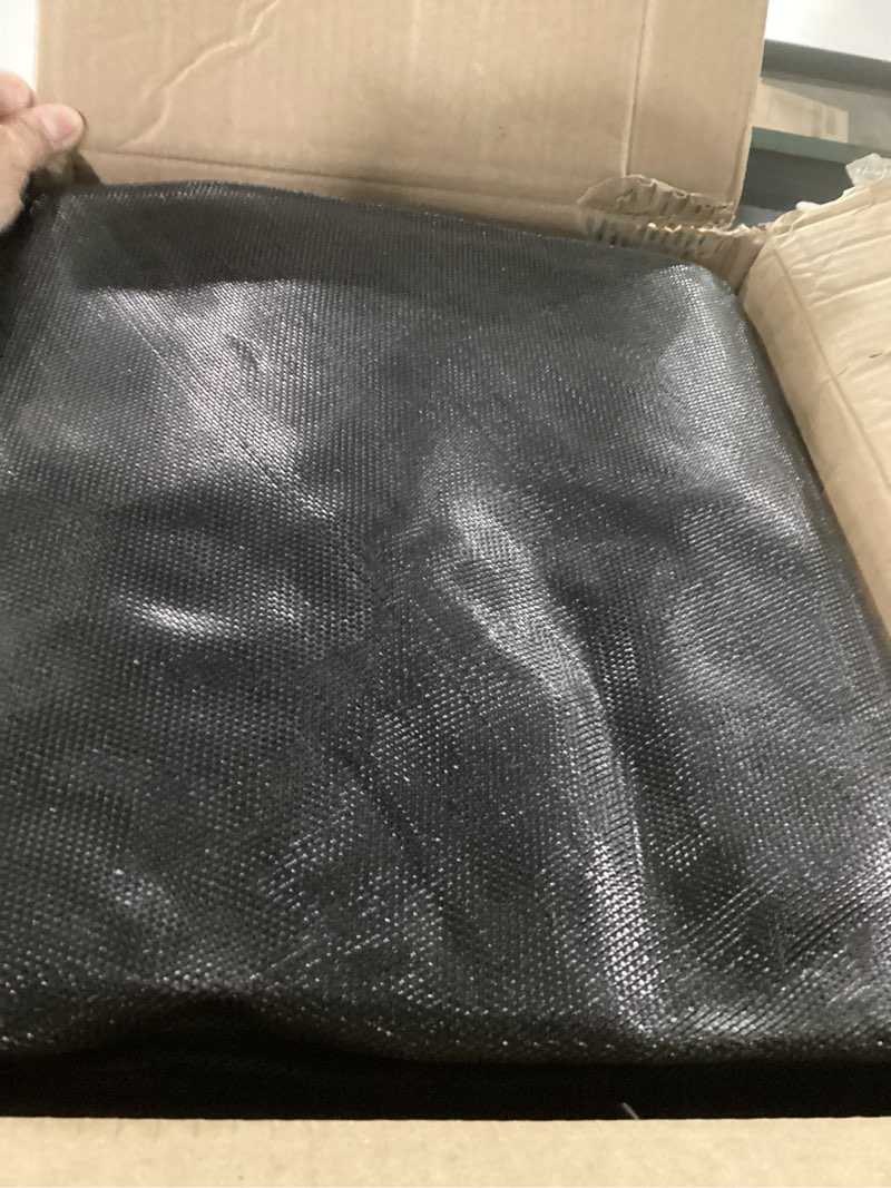 Condition photo showing As Is for trampoline mat, fits for 14 ft frame, with 72 v-rings fits 5.5 inch springs, trampoline mat replacement(mat dia:150in), reinforce, uv-resistant, with spring hook and gloves, not include spring fits 14ft frame-72 v-ring-5.5in springs round black+orange