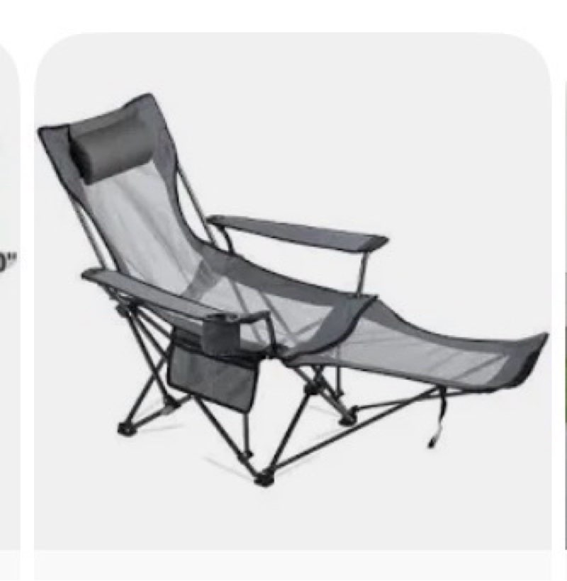 suteck camping chair with foot rest, lightweight foldable beach chairs, adjustable 90°- 140°reclinin