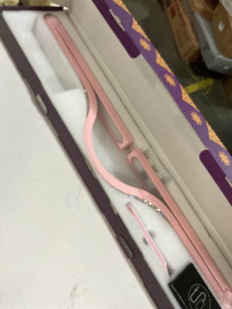 Condition photo showing As Is for Upgraded Nail Tech Lamp for Desk, 34 in Foldable Large Nail Light with Phone Holder, 3 Modes 3000K-6000K LED Manicure Lamp, Half Moon Light for Lash Eyelash Extension, Tattoo, Eyebrows Pink (missing hardware)