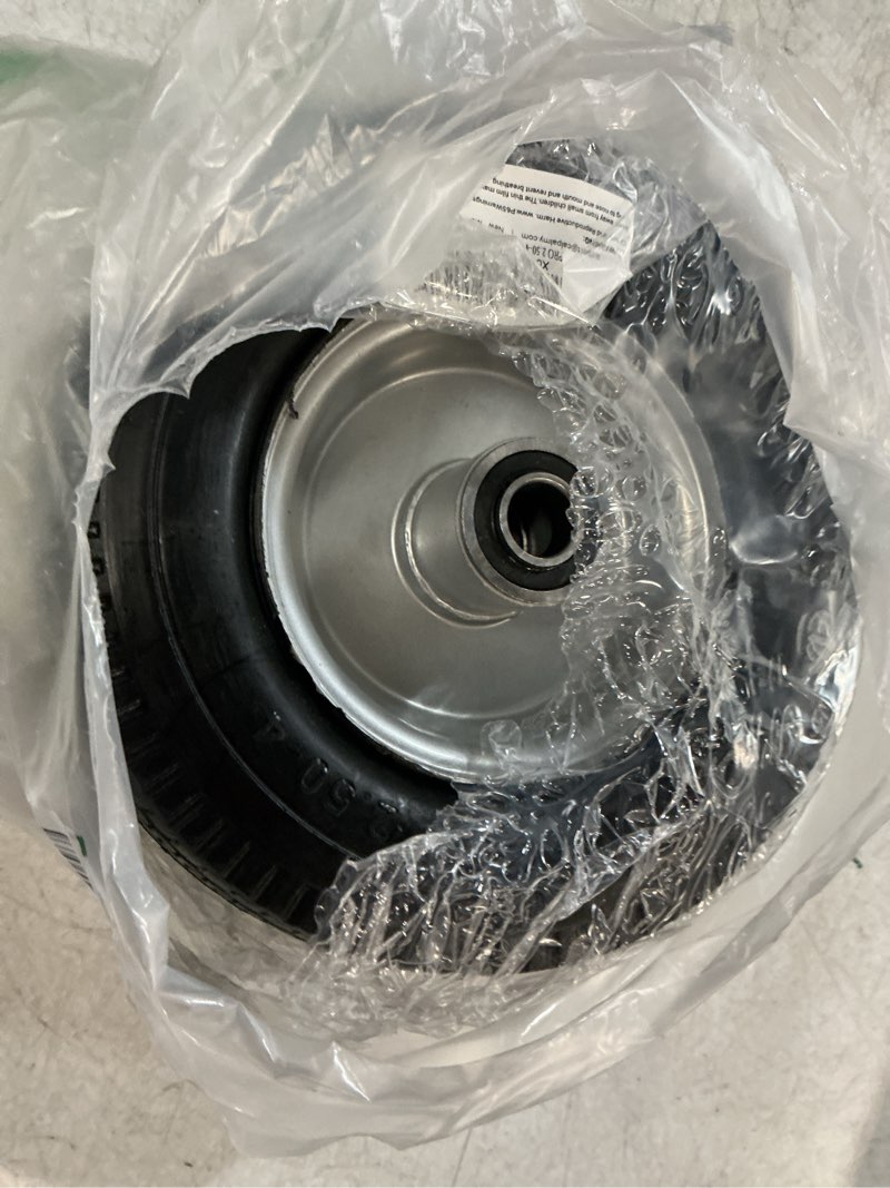 Condition photo showing New/Like New for ar-pro (2-pack) 8-inch solid wheel replacement - 2.50-4" flat free tire and wheel with 5/8 extra 3/4 bearings and 2.2" offset hub - compatible with hand truck, generator, gorilla carts 8‘’