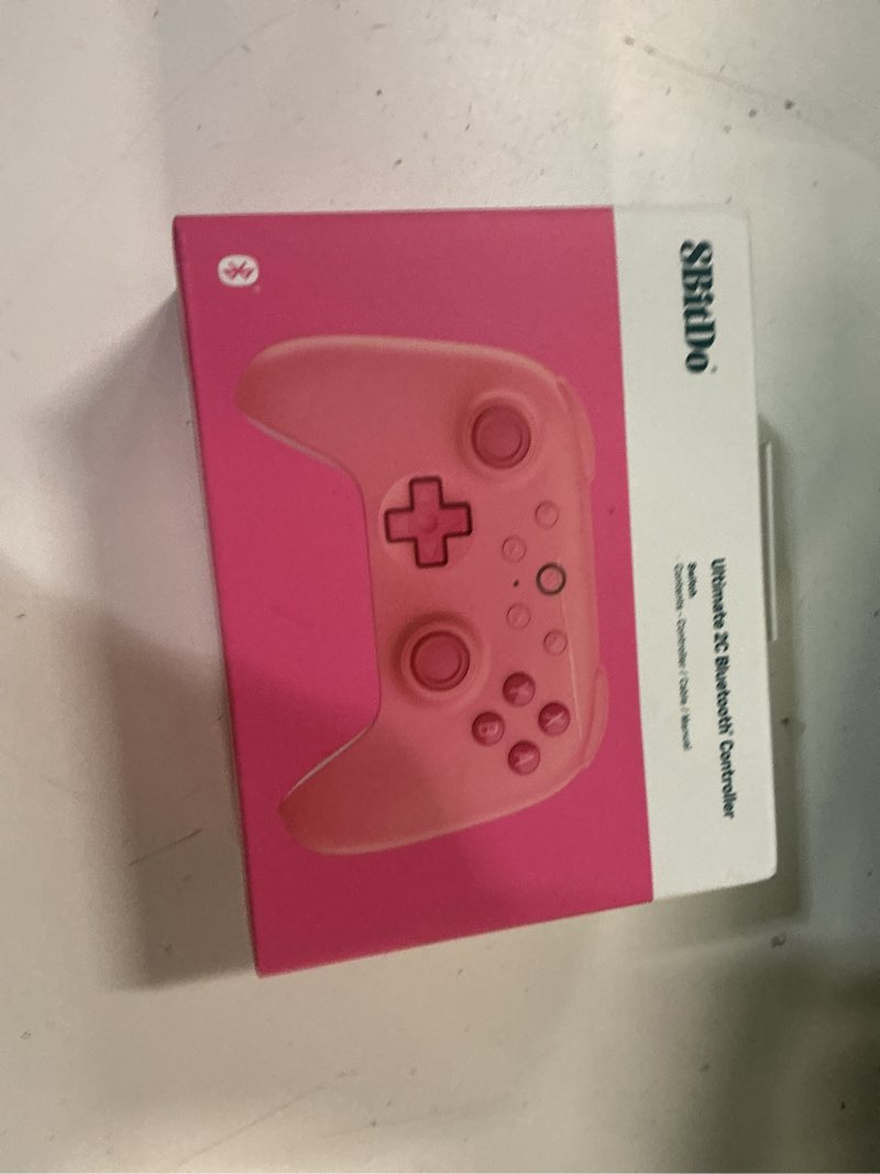 Condition photo showing New/Like New for 8bitdo ultimate 2c bluetooth controller for switch/switch 2, wireless controller with 6-axis motion control, rumble vibration, refined d-pad and bumpers, and hall effect joysticks (pink) pink ultimate 2c
