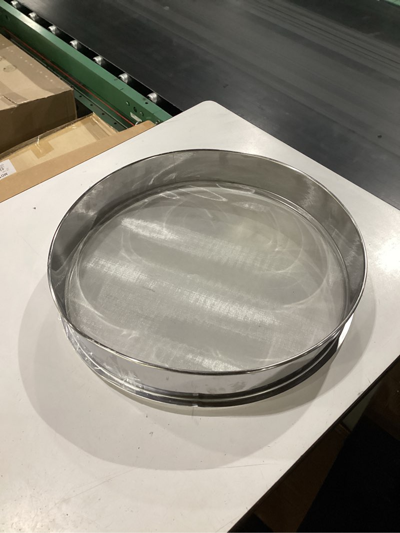 Condition photo showing As Is for stainless steel vibrating sifter screen,20 mesh replacement screen for 19.6" powder sifter machines 20 mesh silver - sifter screen