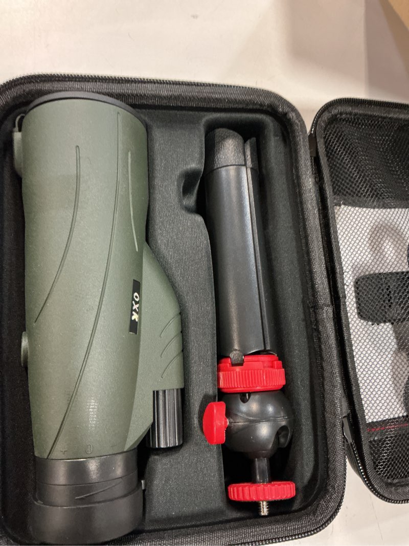 Condition photo showing Good Condition for 12x56 high power monocular telescope for adults | comes with smartphone adapter tripod travel bag | bird watching hunting hiking camping gift - green