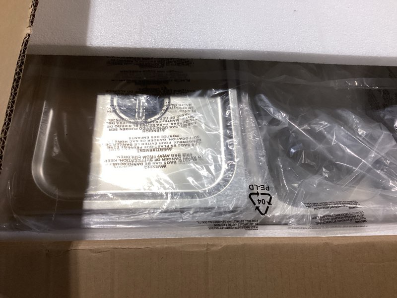 Condition photo showing As Is for Valgus Commercial Grade Stainless Steel 2 Sections 19 Qt Bain Marie Buffet Food Warmer Steam Table with Lid and Tap for Home and Restaurants