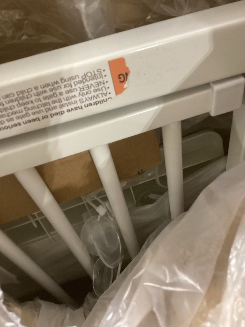 Condition photo showing Good Condition for Lumizone Extra Tall Cat Gate 55.12" High Pressure Mounted Extra Wide 2025 New (17 Sizes) 1.37" Gap No Drilling Auto-Close One-Handed Operation Tall Pet Gate for Dogs(White, 26.18"-29.91"/66.5-75.5cm) 26.18"-29.91"/66.5-75.5cm White