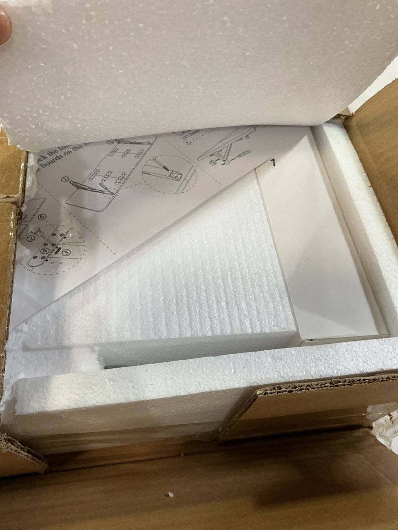 Condition photo showing Good Condition for Wall Mounted Folding Table 47.2”L x 19.7”W Laundry Folding Wall Table Fold Down Wall Mounted Workbench Folding Wall Desk with Metal Collapsible Shelf Brackets for Laundry Study Kitchen Dining Balcony