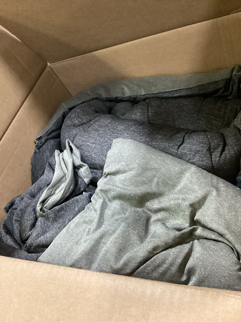 Condition photo showing As Is for Bedsure King Comforter Set - Cooling and Warm Bed Set, Dark Grey Reversible Bedding for All Season, 3 Pieces, 1 King Size Comforter (102"x90") and 2 Pillow Cases (20"x36") King 04 - Dark Grey - Reversible