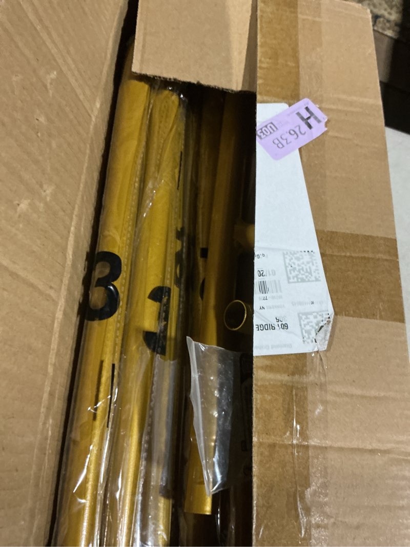 Condition photo showing Good Condition for Wedding Welcome Sign Holder, 68”x31”x 20” Welcome to Our Wedding Sign Adjustable Display Stand with 4 Leather Hanging Straps,Gold Easel Stand Personalized for Baby Bridal Valentine Gold 68”x31”x 20”