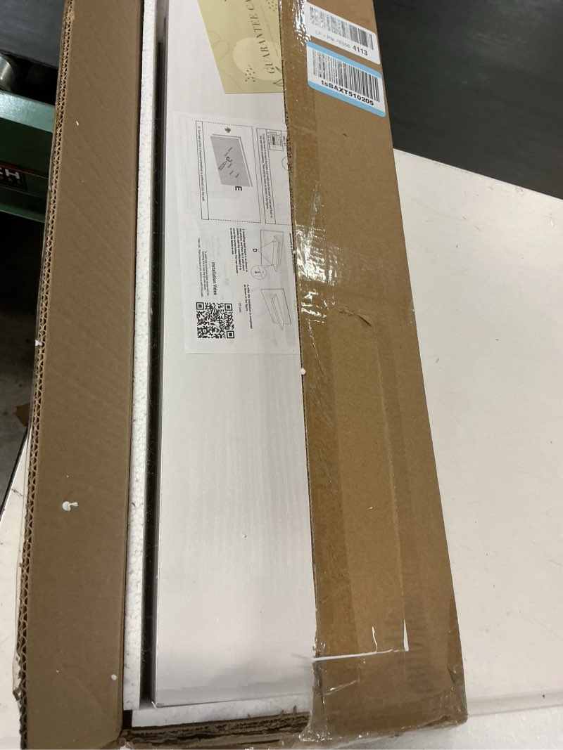 Condition photo showing New/Like New for Floating Shelves for Wall Set of 3, 24" White Wall Shelves for Home Decor, Frame Display White Floating Shelf for Living Room, Bedroom, Bathroom, Kitchen 24 Inch White