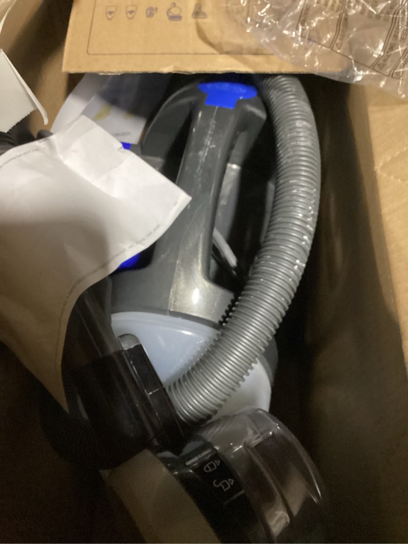 Condition photo showing As Is for bissell little green pet deluxe portable carpet cleaner and car/auto detailer, 3353, gray/blue little green deluxe