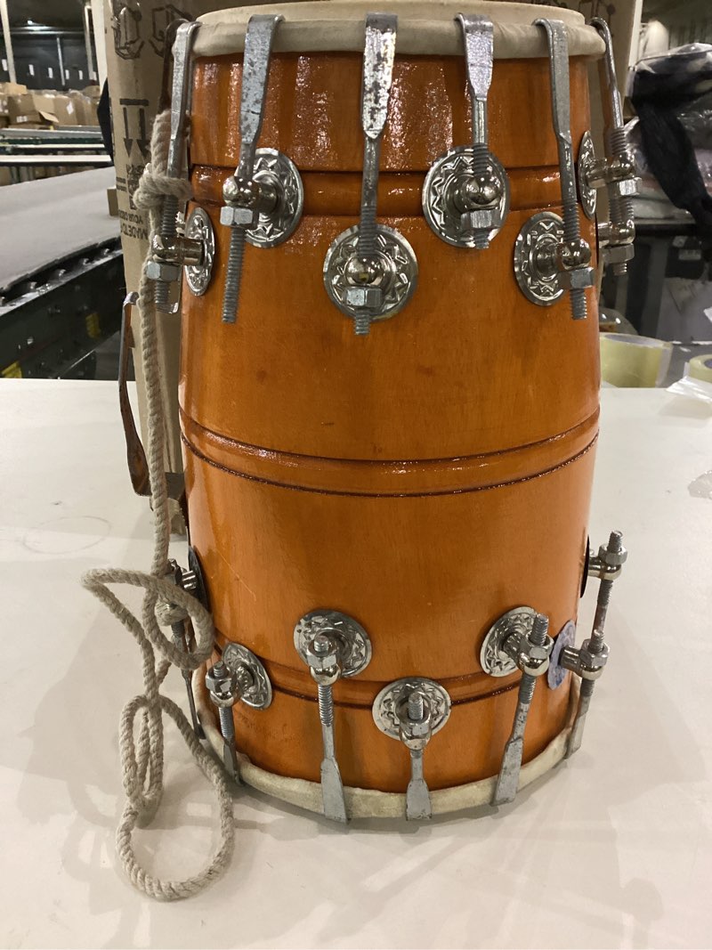 12 Inch Medium Handmade Wooden & Leather Classical Indian Folk Tabla Dholak Drum Set With Adjustable