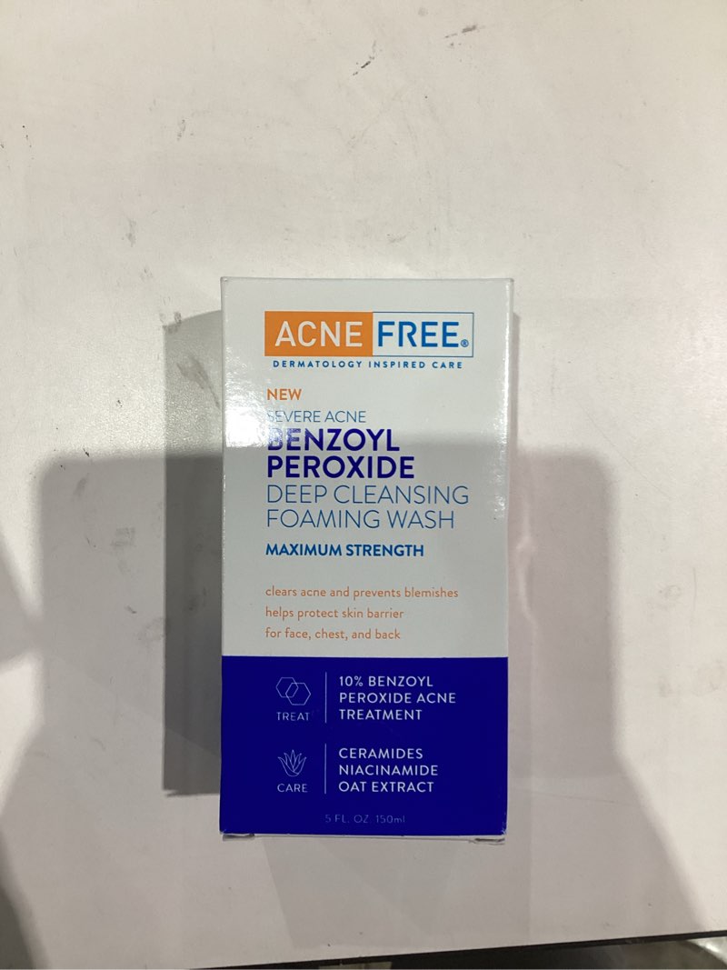 Condition photo showing New/Like New for AcneFree Severe Acne 10% Benzoyl Peroxide Foaming Cleansing Wash, 5 Ounce Skin Cleaning Agent