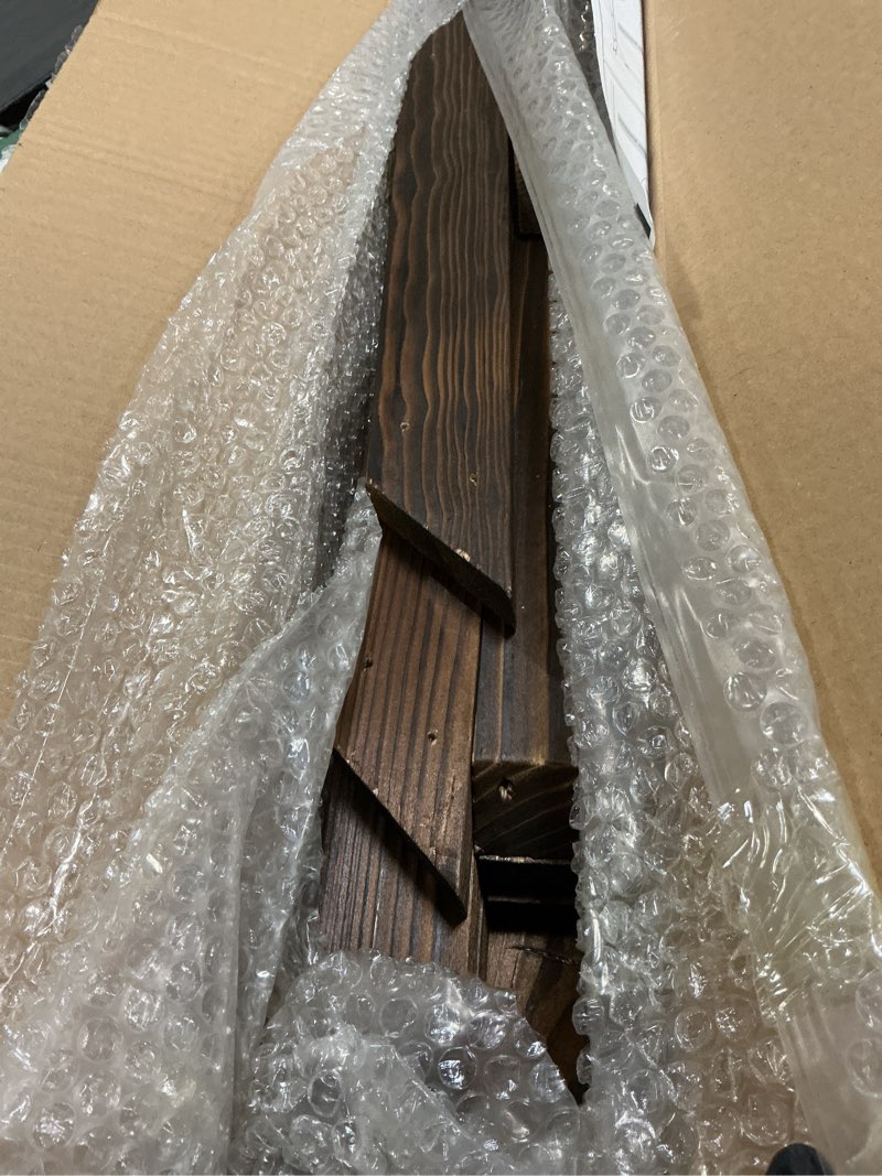 Condition photo showing Good Condition for Fomcet 7.2FT Wooden Wedding Arch Stand Square Wood Arch Wedding Arbor for Ceremony Party Proposal Scene Garden Beach Forest Rustic Boho Decorations 7.2FT X 7.1FT Brown