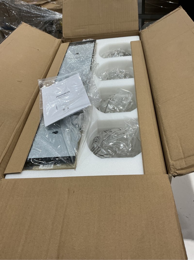 Condition photo showing Good Condition for bathroom light fixtures over mirror, 26" brushed gold bathroom vanity light with clear hammered glass globe shade, 4-light modern sconces wall lighting, vl200-bg-cl-4 gold, hammered glass 4-light